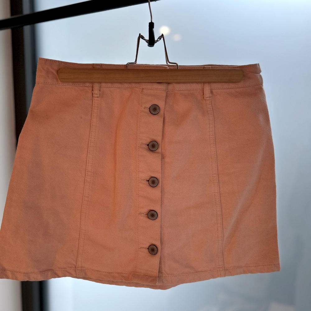 forever 21 pale pink denim mini skirt size small